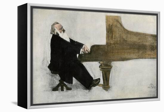 Johannes Brahms at the Piano-null-Framed Premier Image Canvas