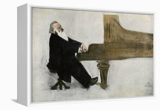 Johannes Brahms at the Piano-null-Framed Premier Image Canvas