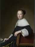 Portrait of a Young Lady, Half Length in a Black Dress, with a White Lace Cap-Johannes Cornelisz. Verspronck-Giclee Print