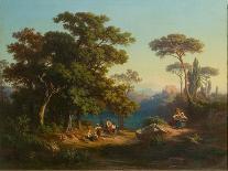 Italian Landscape with Peasants-Johannes Jakob Frey-Mounted Giclee Print