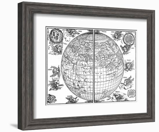 Johannes Stabius Map of the World, 1515-Albrecht Durer-Framed Giclee Print