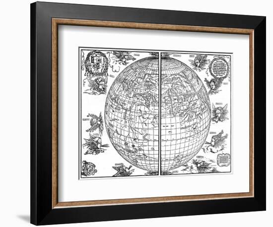 Johannes Stabius Map of the World, 1515-Albrecht Durer-Framed Giclee Print