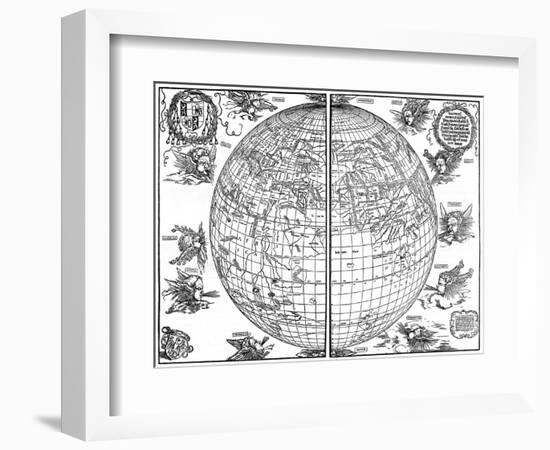 Johannes Stabius Map of the World, 1515-Albrecht Durer-Framed Giclee Print