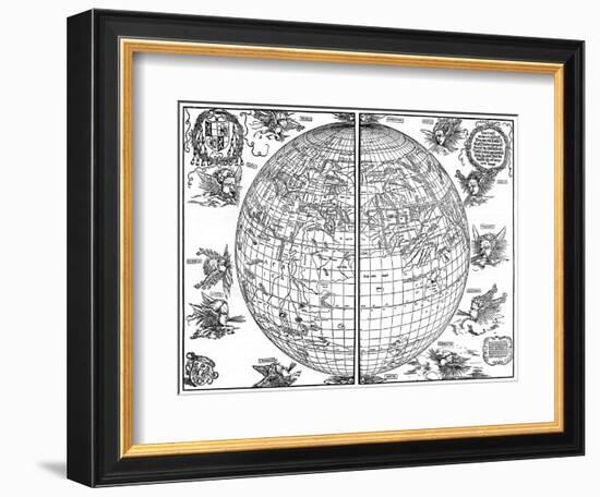 Johannes Stabius Map of the World, 1515-Albrecht Durer-Framed Giclee Print