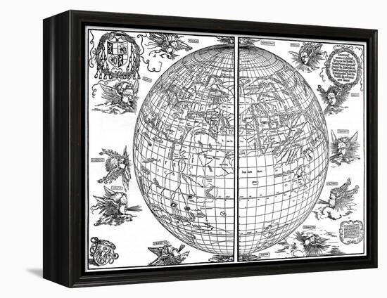 Johannes Stabius Map of the World, 1515-Albrecht Durer-Framed Premier Image Canvas