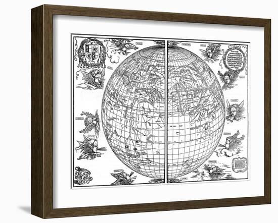 Johannes Stabius Map of the World, 1515-Albrecht Durer-Framed Giclee Print