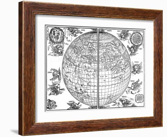 Johannes Stabius Map of the World, 1515-Albrecht Durer-Framed Giclee Print