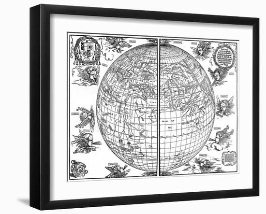 Johannes Stabius Map of the World, 1515-Albrecht Durer-Framed Giclee Print