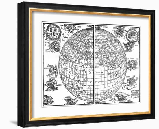 Johannes Stabius Map of the World, 1515-Albrecht Durer-Framed Giclee Print