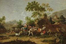 Italian Landscape with Figures and Animals (Oil on Canvas)-Johannes van der Bent-Giclee Print