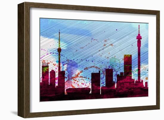 Johannesburg City Skyline-NaxArt-Framed Premium Giclee Print