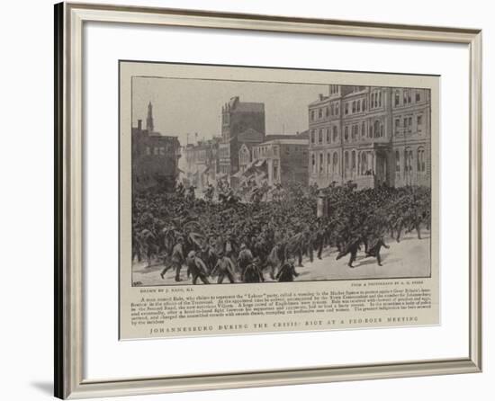 Johannesburg During the Crisis, Riot at a Pro-Boer Meeting-Joseph Nash-Framed Giclee Print