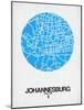 Johannesburg Street Map Blue-NaxArt-Mounted Art Print