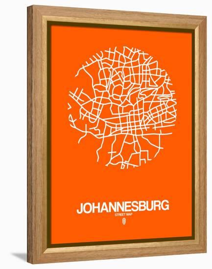 Johannesburg Street Map Orange-NaxArt-Framed Stretched Canvas