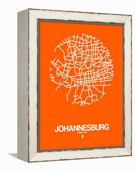 Johannesburg Street Map Orange-NaxArt-Framed Stretched Canvas