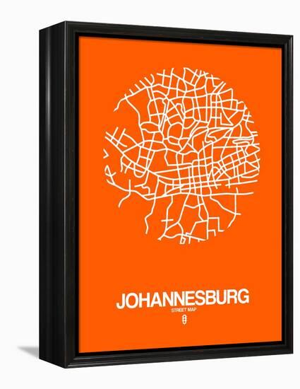 Johannesburg Street Map Orange-NaxArt-Framed Stretched Canvas