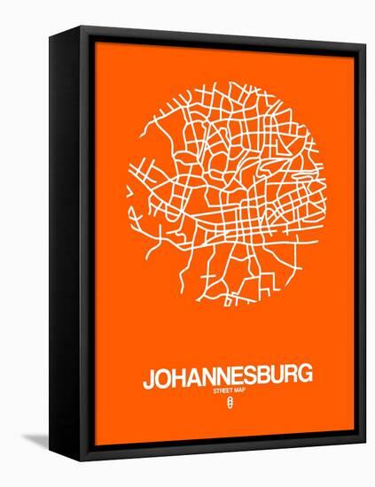 Johannesburg Street Map Orange-NaxArt-Framed Stretched Canvas