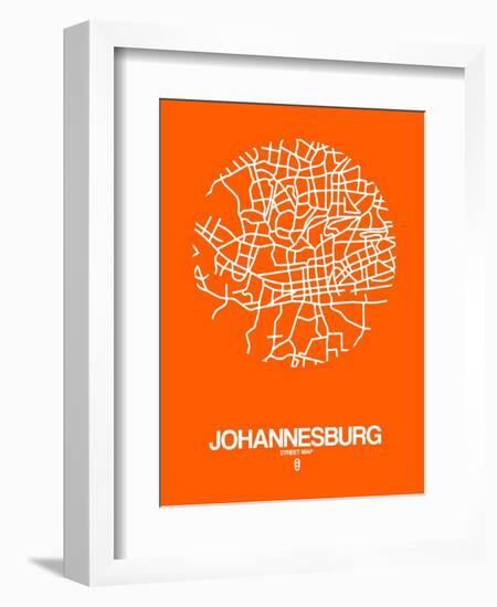 Johannesburg Street Map Orange-NaxArt-Framed Premium Giclee Print