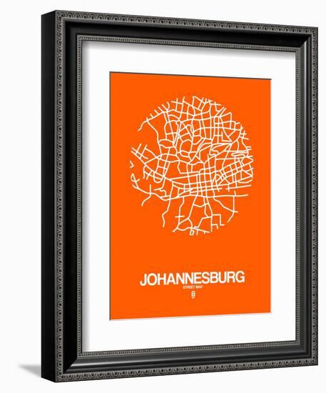 Johannesburg Street Map Orange-NaxArt-Framed Premium Giclee Print