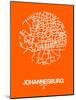 Johannesburg Street Map Orange-NaxArt-Mounted Art Print