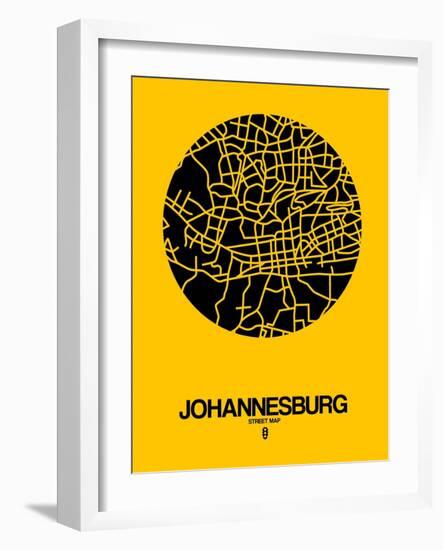 Johannesburg Street Map Yellow-NaxArt-Framed Art Print