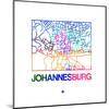 Johannesburg Watercolor Street Map-NaxArt-Mounted Art Print