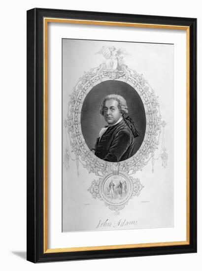 John Adams (1735-1826) from "The History of the United States," Vol. I, by Charles Mackay-John Singleton Copley-Framed Giclee Print