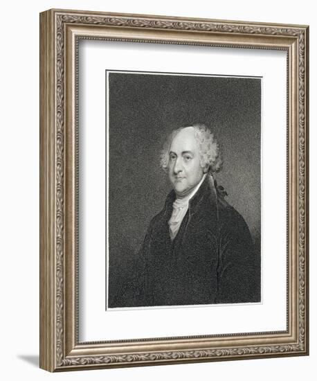 John Adams, Engraved by James Barton Longacre-Gilbert Stuart-Framed Giclee Print