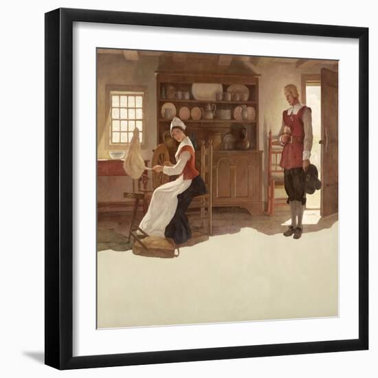 John Alden and Priscilla, 1945 (Oil on Canvas)-Newell Convers Wyeth-Framed Giclee Print