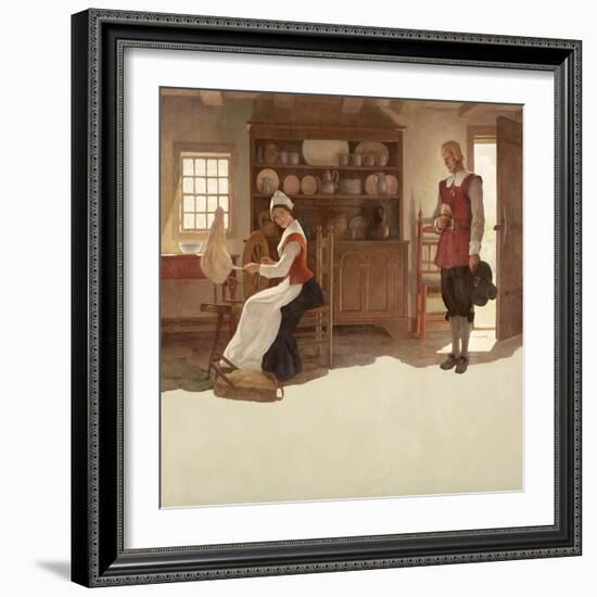John Alden and Priscilla, 1945 (Oil on Canvas)-Newell Convers Wyeth-Framed Giclee Print