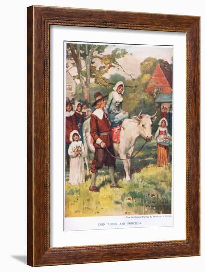 John Alden and Priscilla-Arthur A. Dixon-Framed Giclee Print