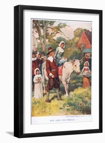 John Alden and Priscilla-Arthur A. Dixon-Framed Giclee Print