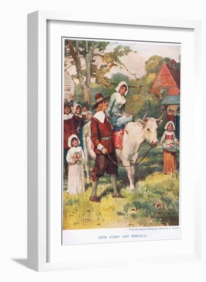 John Alden and Priscilla-Arthur A. Dixon-Framed Giclee Print