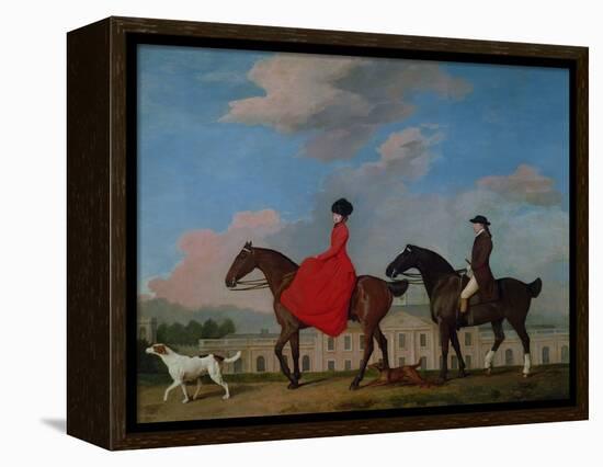 John and Sophia Musters Riding at Colwick Hall, 1777-George Stubbs-Framed Premier Image Canvas