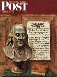 "Benjamin Franklin - bust and quote," Saturday Evening Post Cover, January 19, 1946-John Atherton-Giclee Print