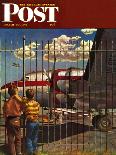 "Boys at Airport," Saturday Evening Post Cover, March 30, 1946-John Atherton-Giclee Print