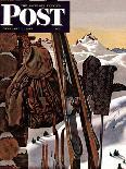 "Ski Equipment Still Life," Saturday Evening Post Cover, February 3, 1945-John Atherton-Giclee Print