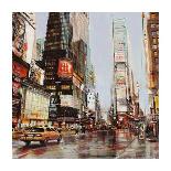 Times Square Perspective-John B^ Mannarini-Stretched Canvas