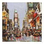 Times Square Perspective-John B^ Mannarini-Stretched Canvas