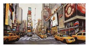 Taxi in Times Square-John B^ Mannarini-Art Print