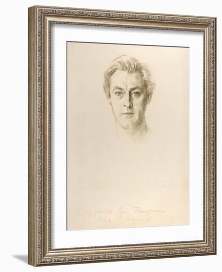 John Barrymore, 1923 (Crayon on Paper)-John Singer Sargent-Framed Giclee Print