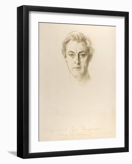 John Barrymore, 1923 (Crayon on Paper)-John Singer Sargent-Framed Giclee Print