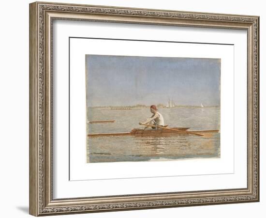 John Biglin in a Single Scull, 1873-Thomas Cowperthwait Eakins-Framed Giclee Print