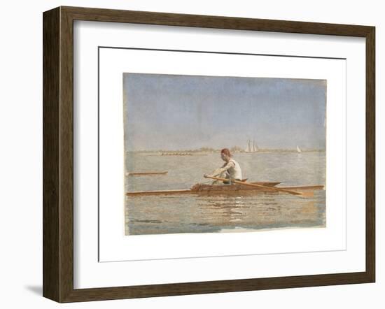 John Biglin in a Single Scull, 1873-Thomas Cowperthwait Eakins-Framed Giclee Print