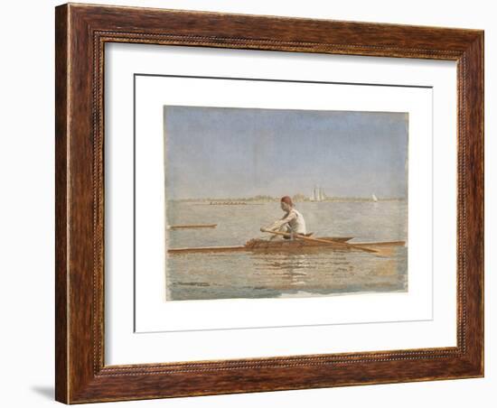 John Biglin in a Single Scull, 1873-Thomas Cowperthwait Eakins-Framed Giclee Print