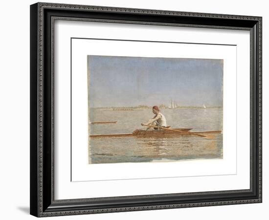 John Biglin in a Single Scull, 1873-Thomas Cowperthwait Eakins-Framed Giclee Print