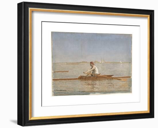 John Biglin in a Single Scull, 1873-Thomas Cowperthwait Eakins-Framed Giclee Print