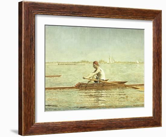 John Biglin in a Single Scull, 1873-Thomas Cowperthwait Eakins-Framed Giclee Print