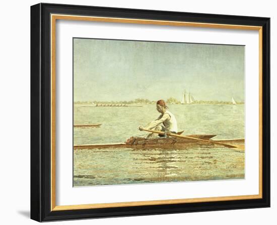 John Biglin in a Single Scull, 1873-Thomas Cowperthwait Eakins-Framed Giclee Print