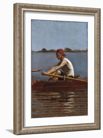 John Biglin in a Single Scull, 1874-Thomas Cowperthwait Eakins-Framed Giclee Print